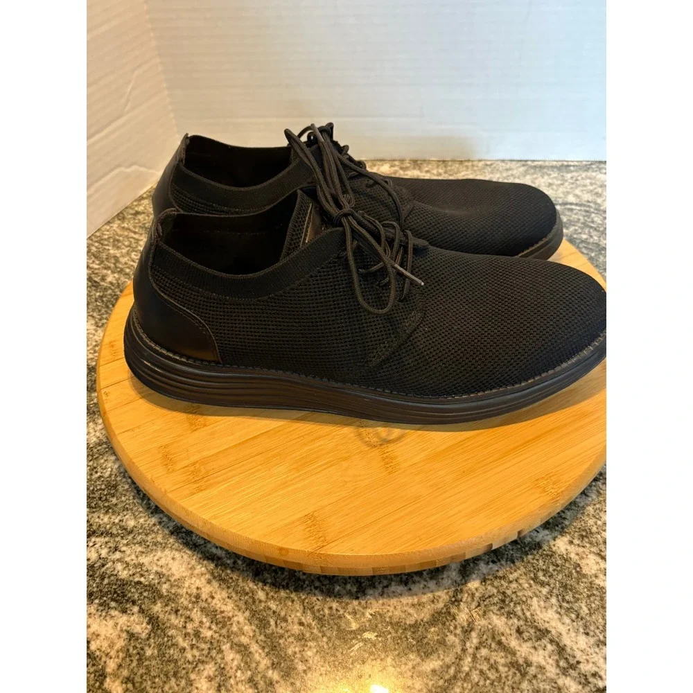 VILOCY‎ Mens Dress Sneakers Black Knit Mesh Derby Oxford Shoes V2301 EUR 45.5